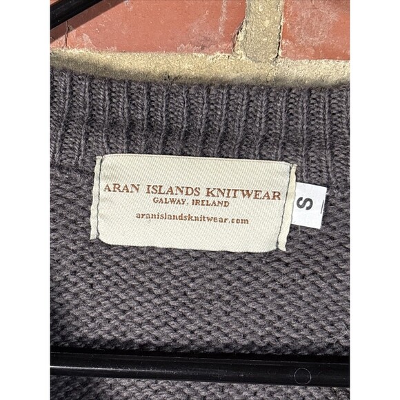 Aran Islands Knitwear Sweater Pure New Wool Cable Knit Gray Unisex Adult Small - Picture 4 of 8